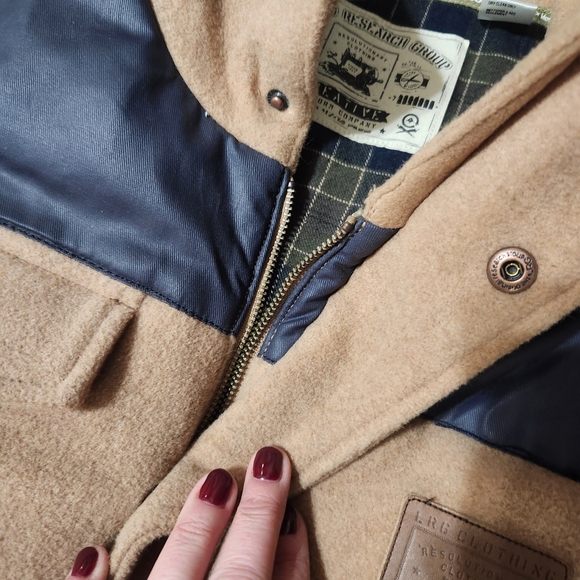 Lifted Research Group Vest Mens XL Wool Blend Snap Brown Blue LRG - Picture 3 of 11